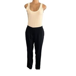 Massimo Dutti Dark Navy Blue Pants Straight Leg Trousers